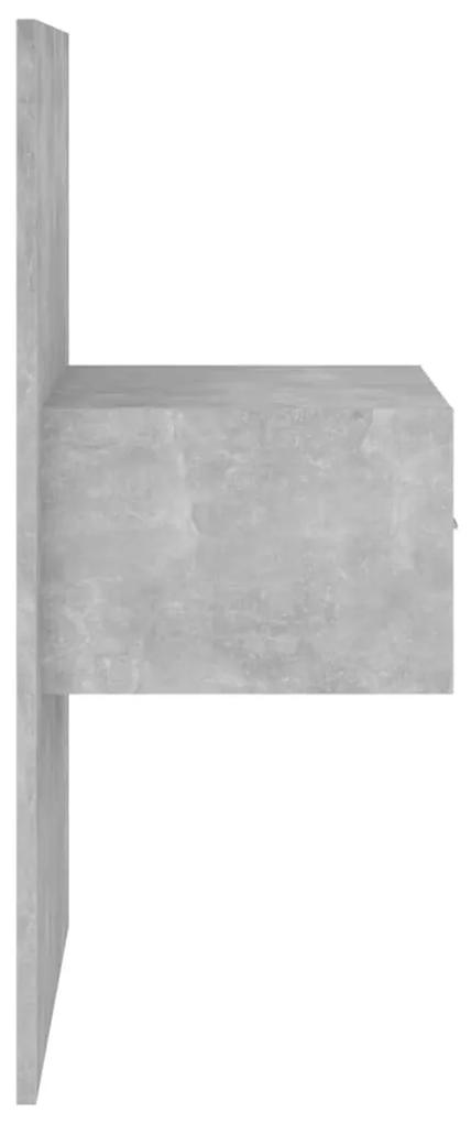 Testiera letto con comodini in legno multistrato grigio cemento