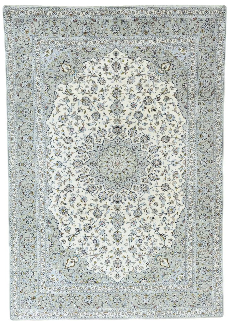 Kashan Tappeto 360x250 Beige (Iran) Annodato A Mano