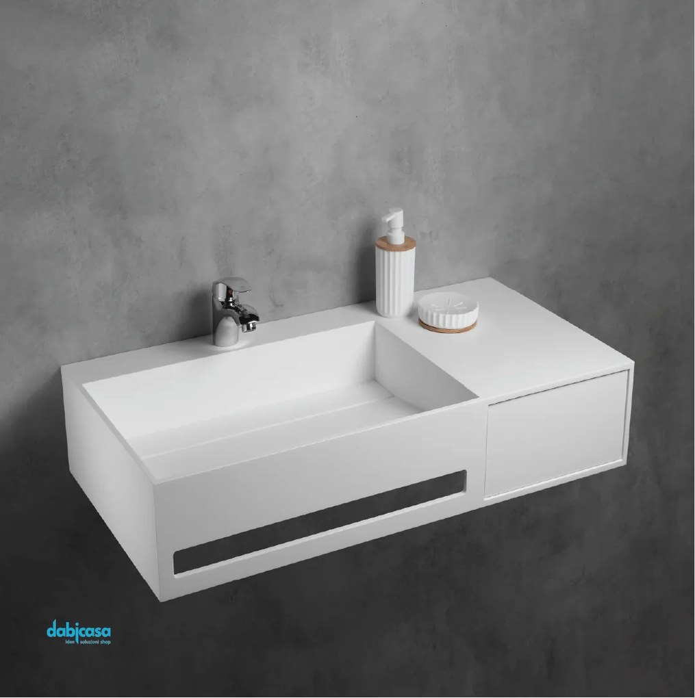 Lavabo Sospeso "Giove" Da 90x46 Cm Bianco Opaco