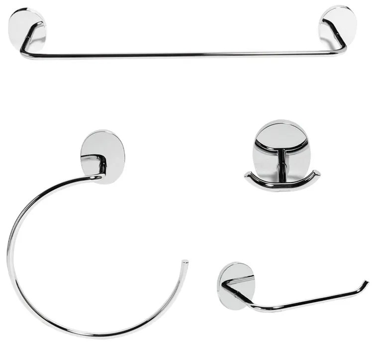 Set di accessori da bagno in inox cromato