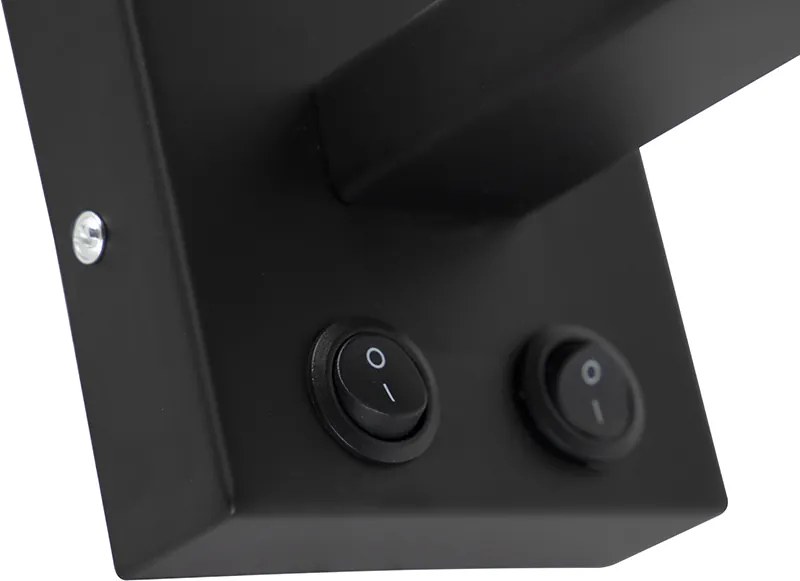 Lampada da Parete Nera con Braccio Flessibile e Paralume Arancione con Interno Dorato 18cm - Brescia Combi