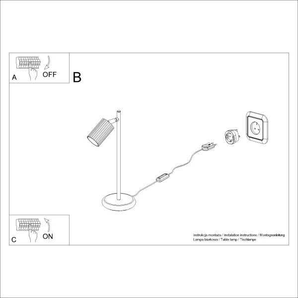 Sollux SL.1548 - Lampada da tavolo KARBON 1xGU10/10W/230V bianco