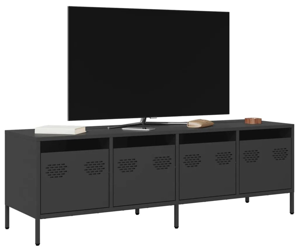 Mobile Tv Nero 135x39x43,5 Cm İn Acciaio Laminato A Freddo /