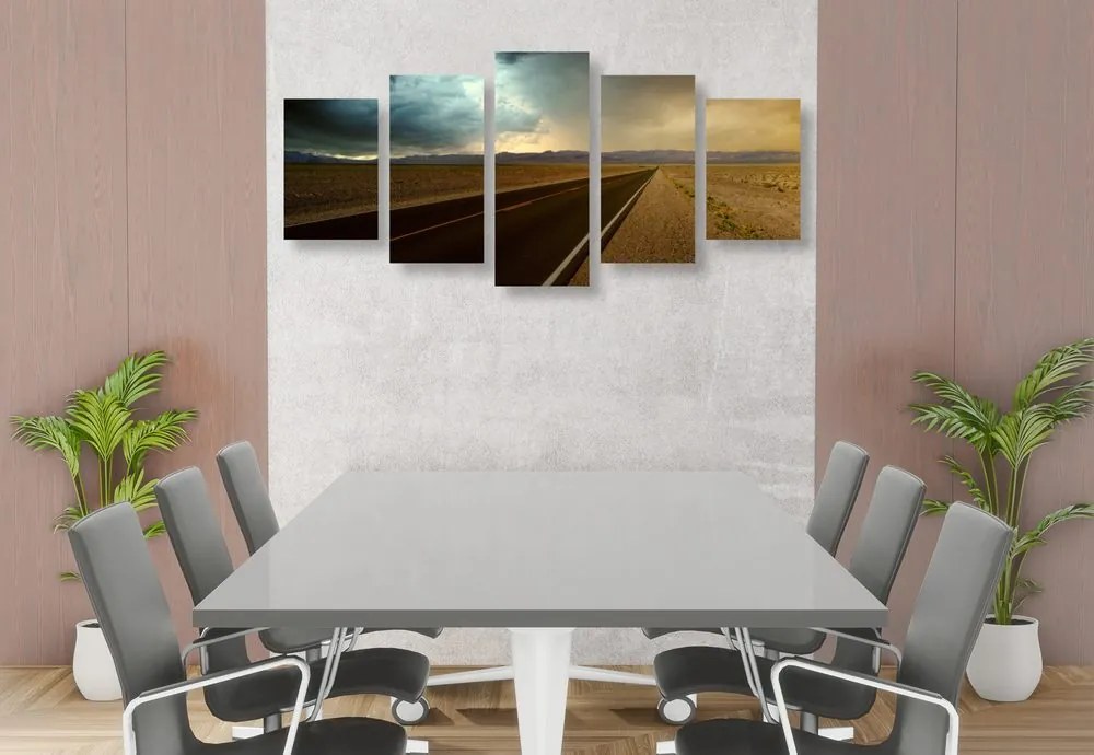 Quadri 5 pezzi – Strada nel deserto