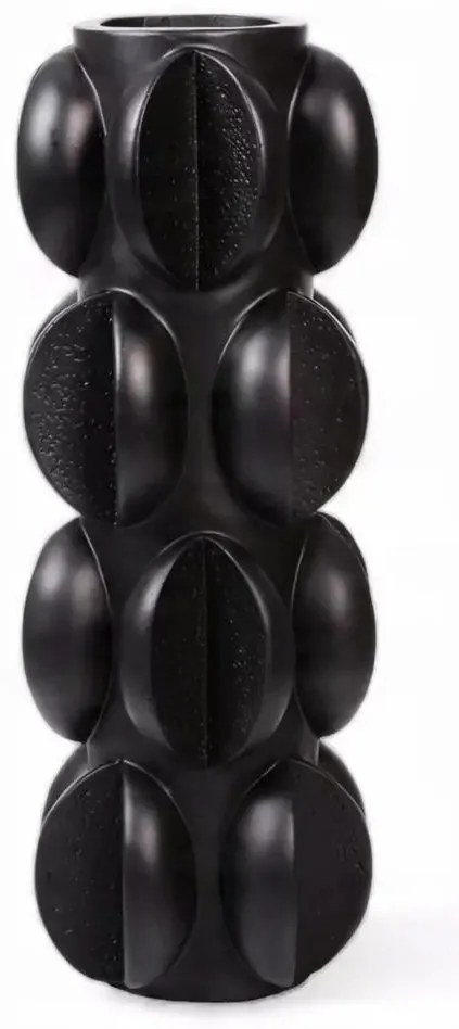 Vaso 37x15 cm resina/nero opaco