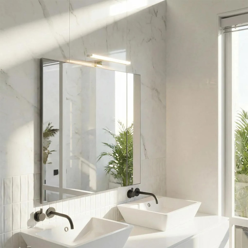 Lampada LED da Specchio 35cm 4W Bidirezionale IP44 Tripla Installazione Colore Bianco Caldo 3.000K