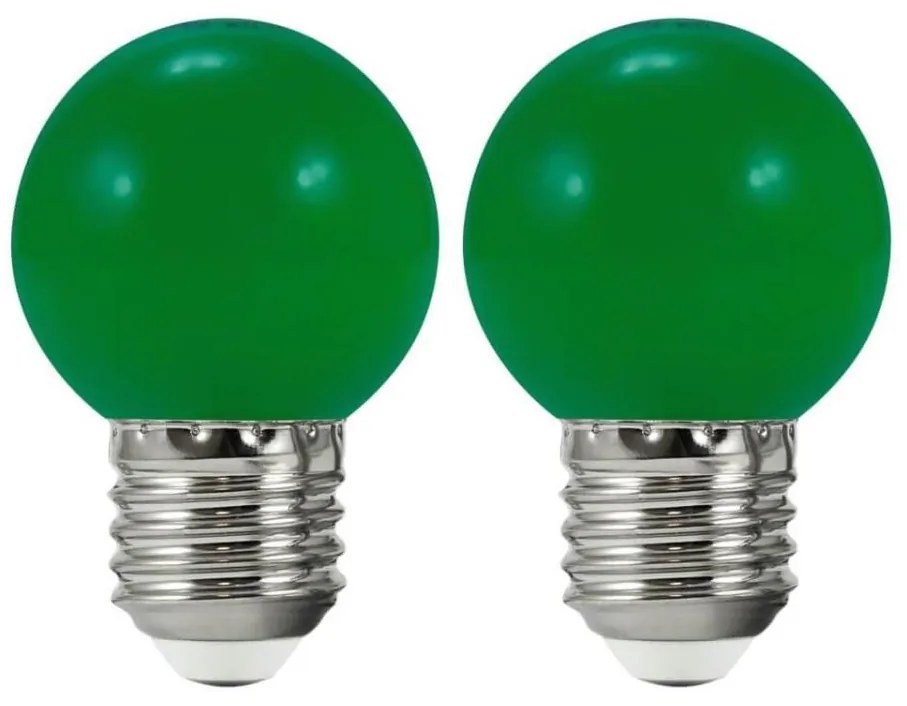 SET 2x Lampadina LED PARTY E27/0,5W/36V verde