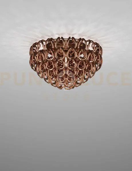 Giogali lampadadario a soffitto 60 cristallo rame e bronzo opaco 4 ...