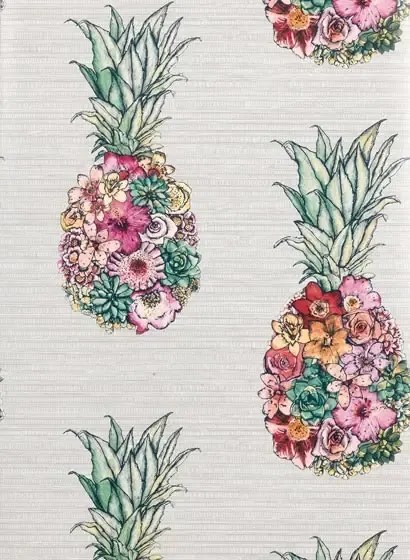 Matthew Williamson Carta da parati Ananas - Cerise/ Lemon/ Mint