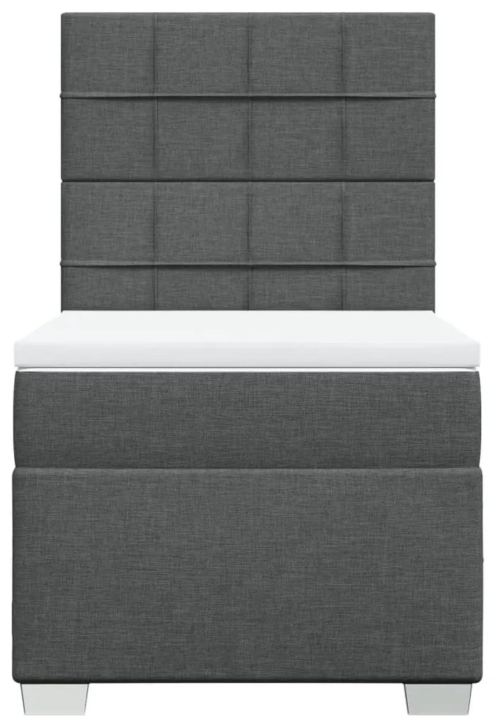 Giroletto a molle con materasso grigio scuro 100x200 cm tessuto