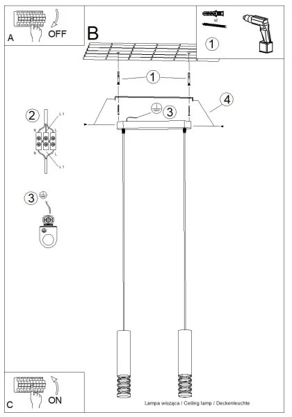 Sollux SL.1687 - Lampadario a sospensione con filo LAMI 2xGU10/10W/230V bianco