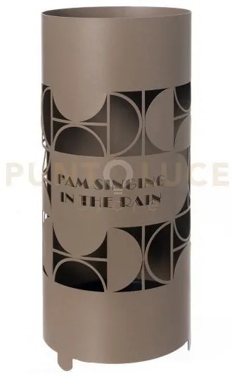 Portaombrelli moderno singing in the rain beige in ferro 23x55hcm
