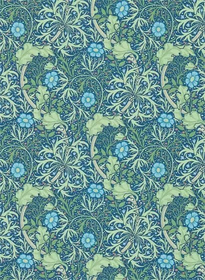 Morris & Co. Tapete Seaweed - Cobalt/ Thyme