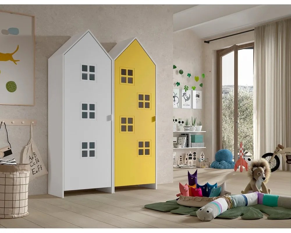Armadio per bambini giallo e bianco 115x171,5 cm CASAMI BRUGES - Vipack