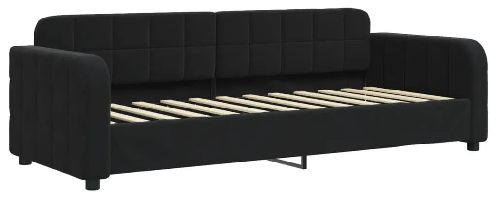 Letto da giorno nero 80x200 cm in velluto