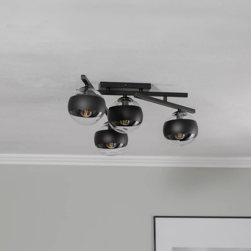 Plafoniera soffitto Smart EMIBIG LIGHTING, dimmerabile, Nero, Soggiorno / Sala da pranzo, Metallo, Moderno, Plafoniera