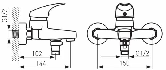 FERRO - Miscelatore per vasca ONE, cromo lucido