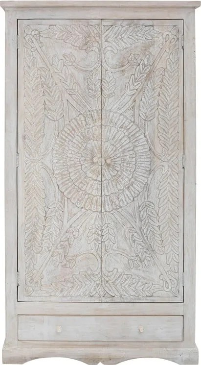 Armadio in legno di mango bianco 100x175 cm Rana - Støraa