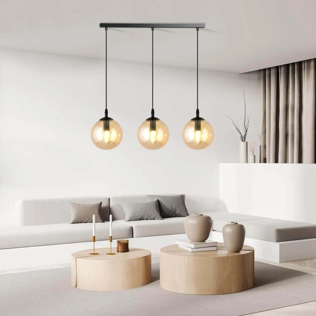 Lampadario a sospensione COSMO 3 BLACK MIODOWY