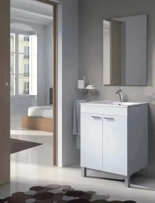 Mobile bagno 60x45x80h con specchio, bianco