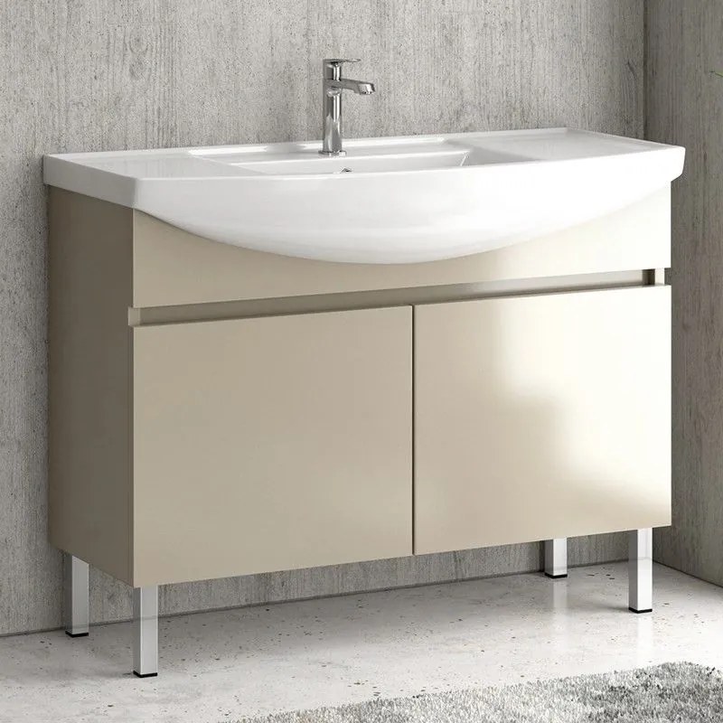 Kamalu - mobile bagno a terra 100 cm con 2 ante bn-100c