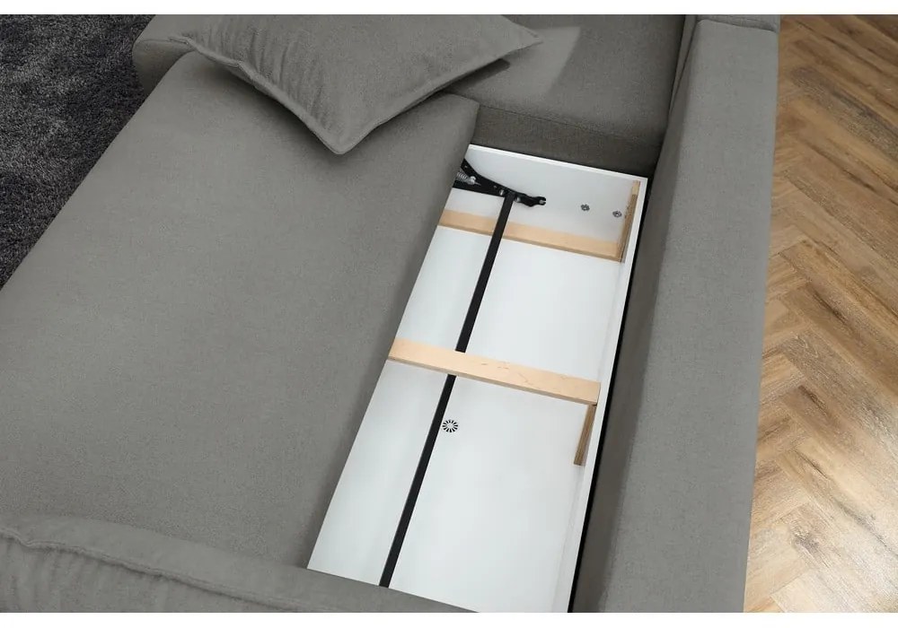 Divano letto angolare grigio chiaro (variabile) Nessa - Bobochic Paris