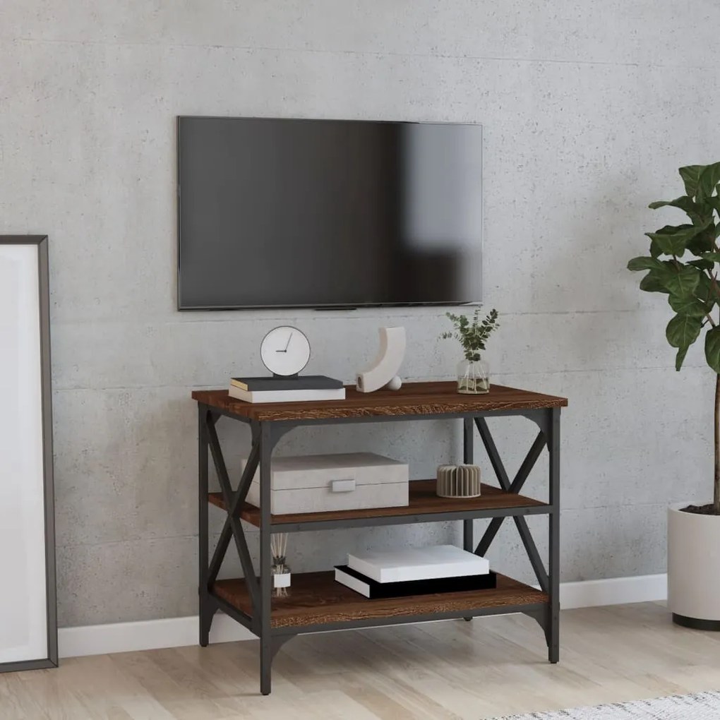 Mobile Porta Tv Rovere Marrone 60x40x50 Cm İn Legno Multistrato /