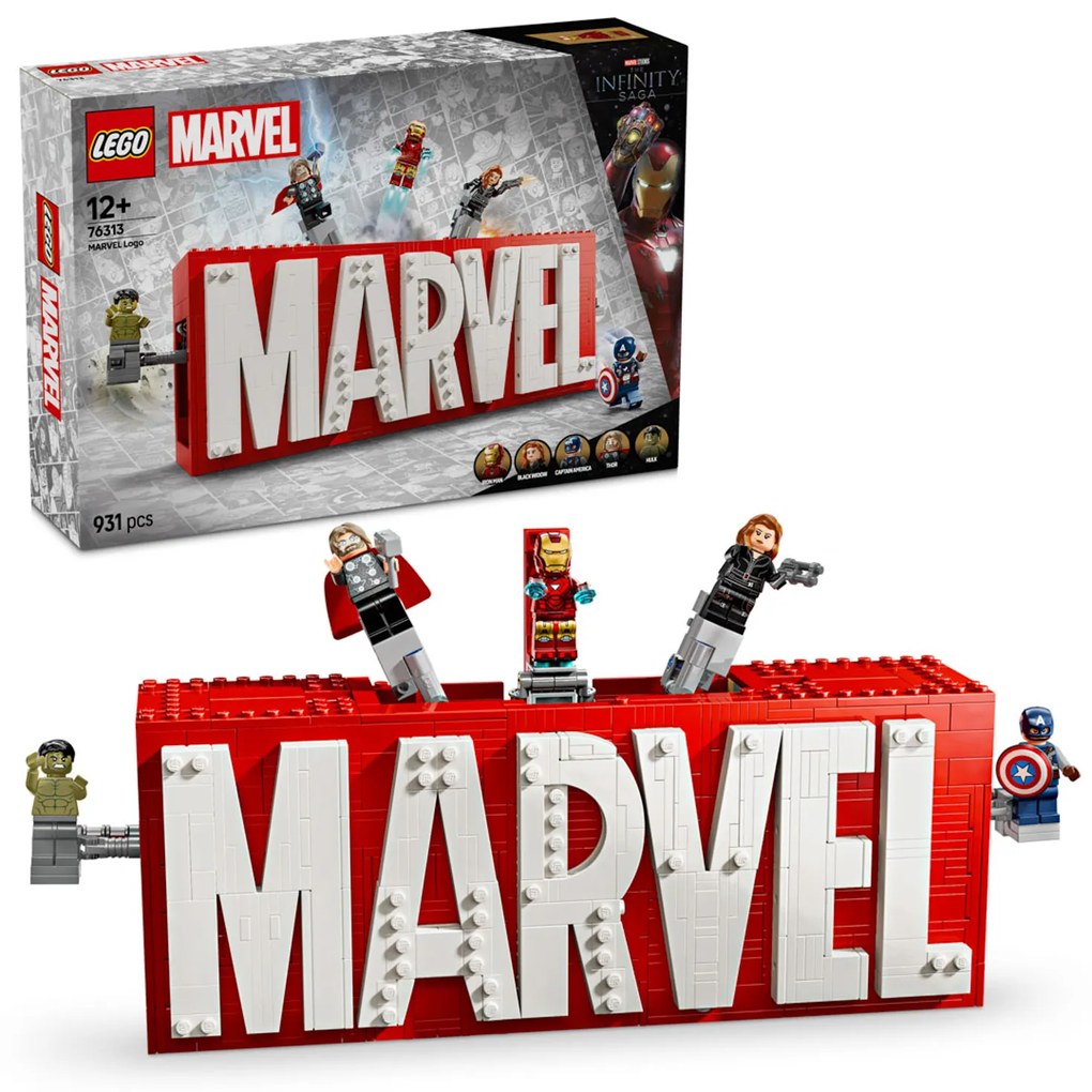 Logo e Minifigure Lego Marvel