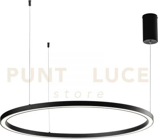 Lampadario a sospensione led hoop nera 60w 9000lm cct 3000k 4000k 6...