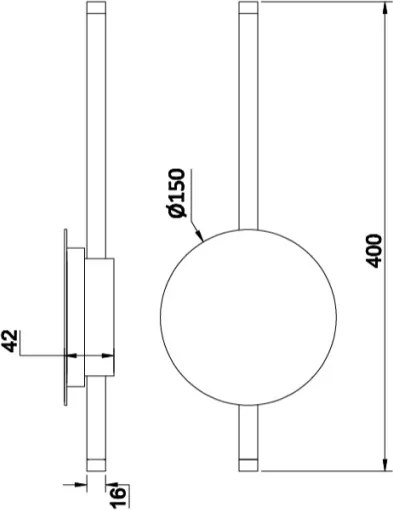 Ondaluce - Applique LED dimmerabile JAMES LED/16W/230V dorata