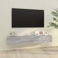 Mobili TV Parete 2pz Grigio Sonoma 100x30x30 Legno Multistrato 820467