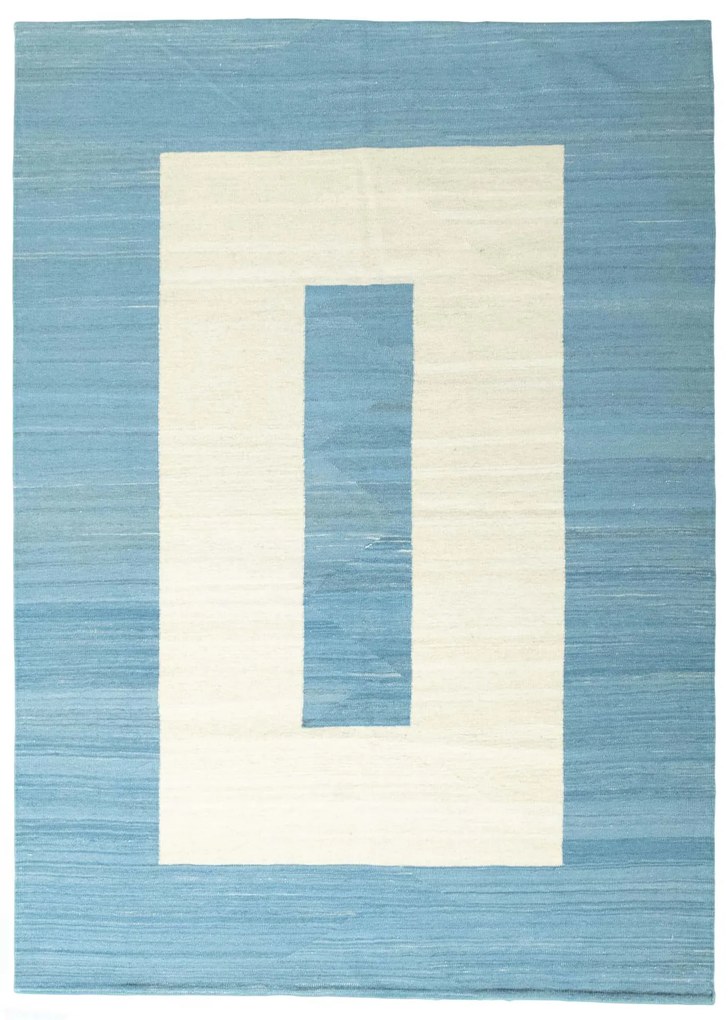 Kilim Tappeto 250x180 Blu (Iran) Tessuto A Mano