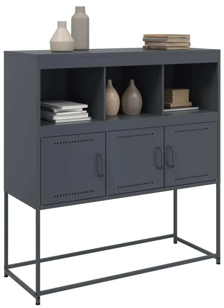 Credenza antracite 100,5x39x107 cm in acciaio