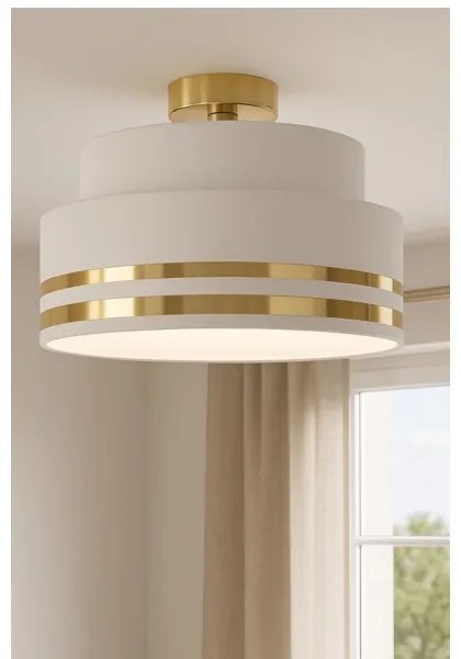 Plafoniera TAMI 1xE27/60W/230V diametro 40 cm bianco/oro