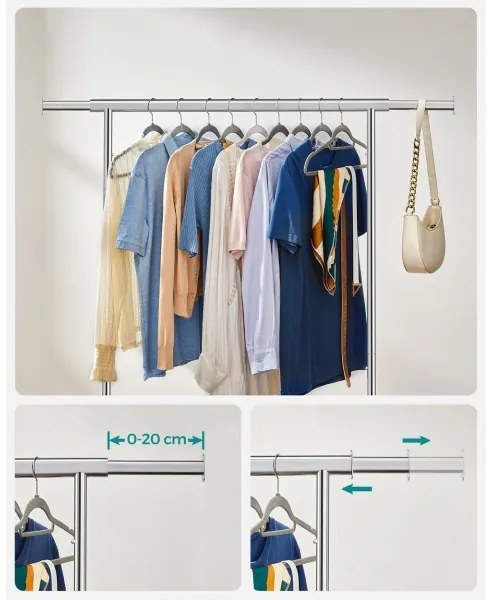 Appendiabiti mobile a piantana LINEA, argento