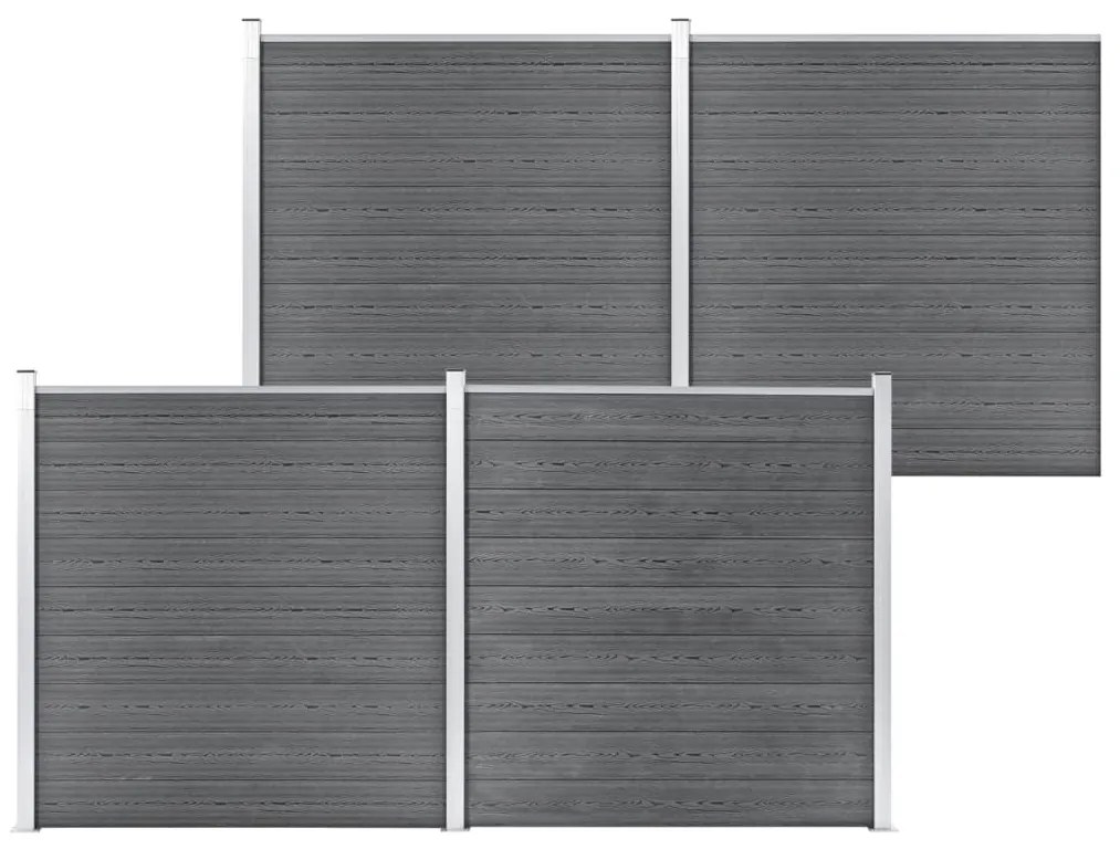 Pannello Di Recinzione İn Wpc 699x186 Cm Grigio /