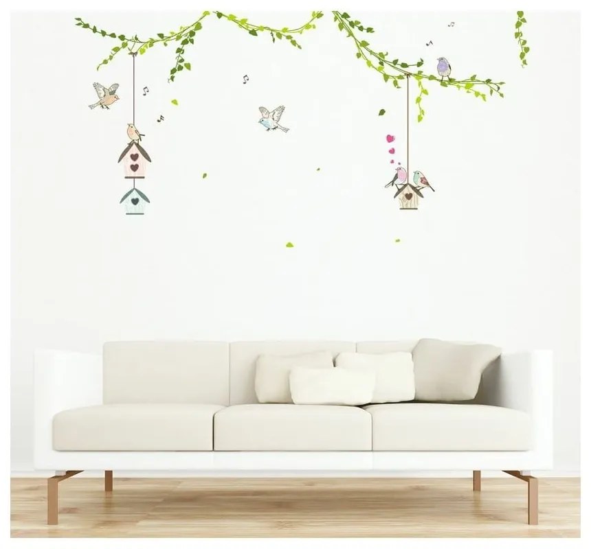 Set di adesivi murali Gabbie per uccelli nella foresta - Ambiance