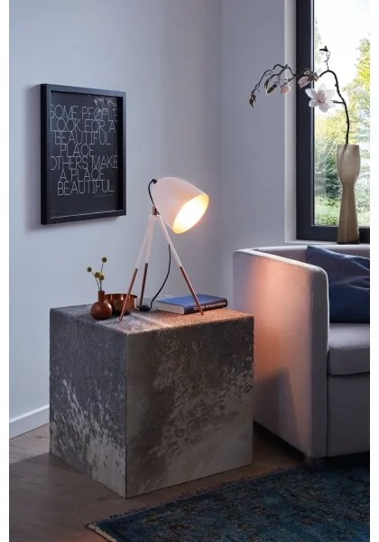 Eglo 49727 - Lampada da tavolo CHESTER 1xE27/60W/230V bianco/rame