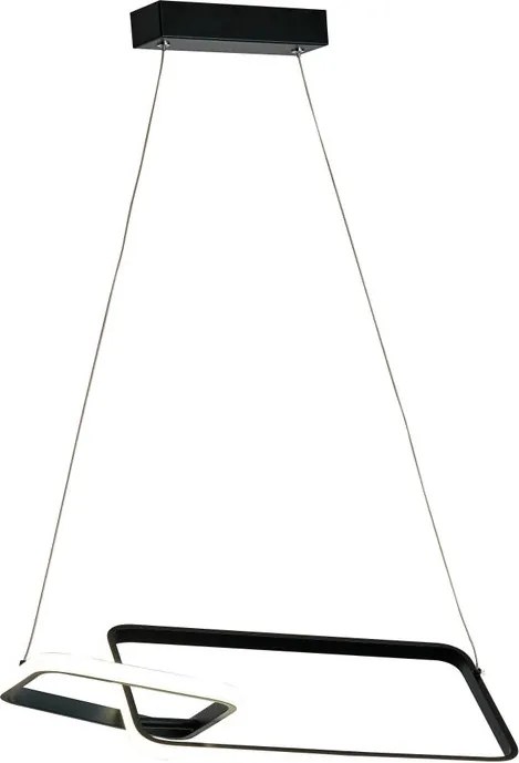 Lampadario LED moderno Jody nero, luce con 3 temperature di colore 1800 lumen, NOVECENTO