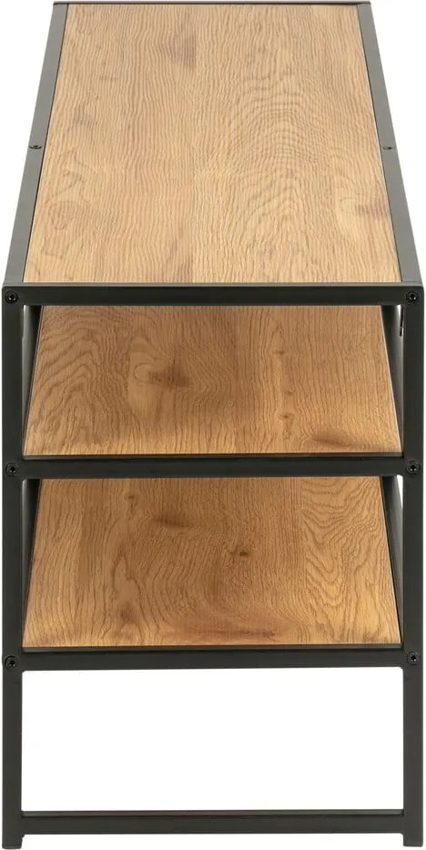 Mobile TV nero-color legno naturale effetto rovere 120x46 cm Seaford - Actona