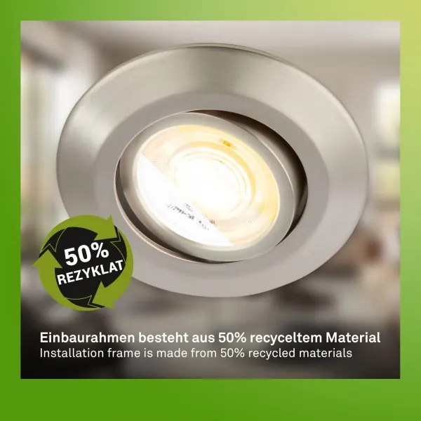 Briloner 7587032-Set da 3 plafoniere LED da incasso per bagno KLIRA LED/4,9W/230V IP23 cromato