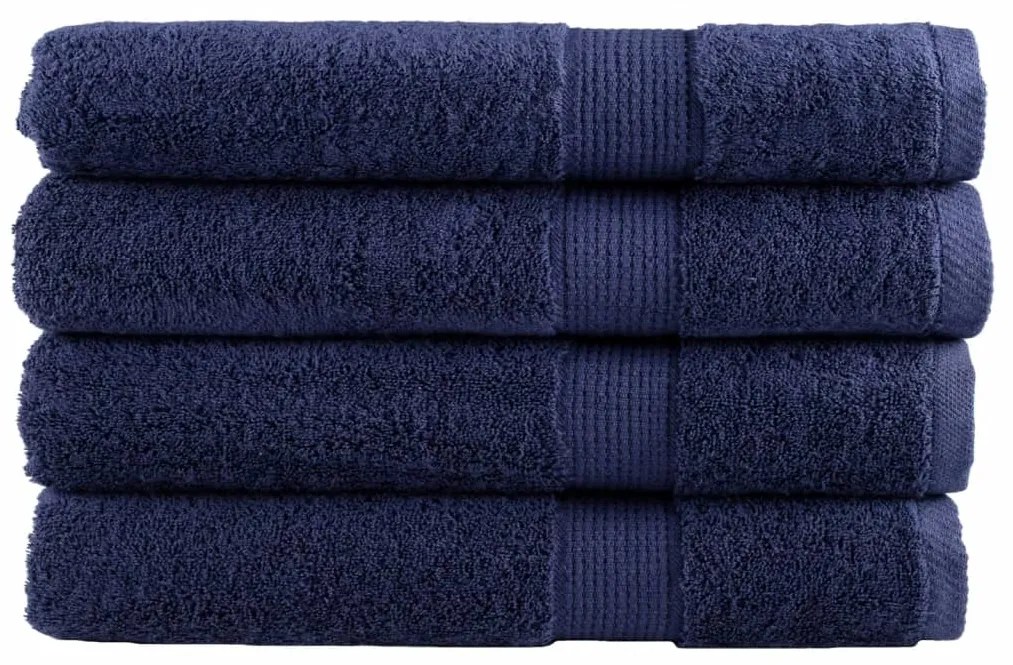 Asciugamani Premium Solund 4 Pz Blu Navy 100x200cm 600gsm /