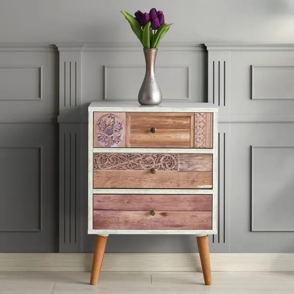 Cassettiera LIZA 68x50 bianco/marrone