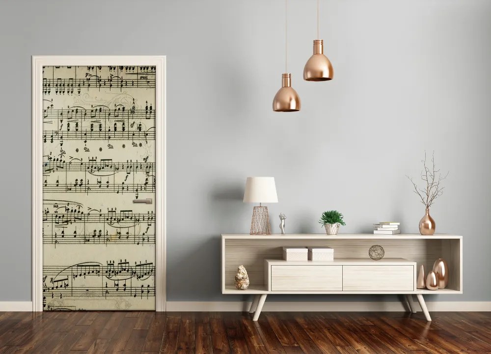 Poster adesivo per porta Note sul personale 95x205 cm