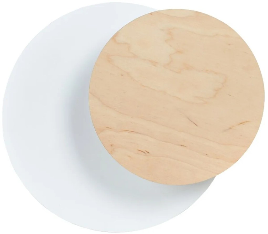 Applique da Parete Circle Bianca e in Legno Luce Indiretta Base G9