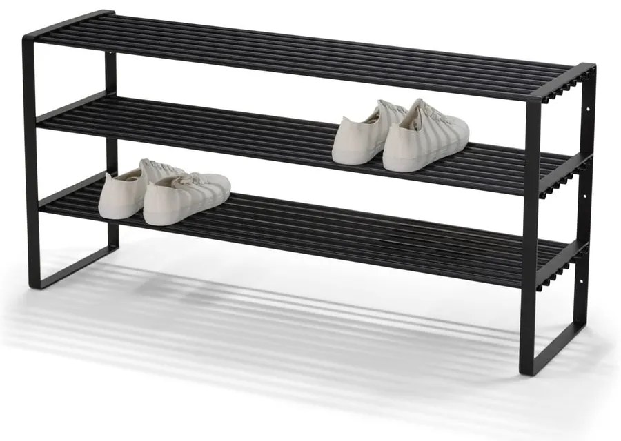 Scarpiera nera in metallo 100x48,5x29 cm Rex – Spinder Design