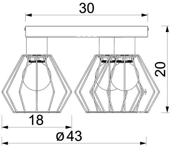 Faretto LETI 3xE27/15W/230V nero