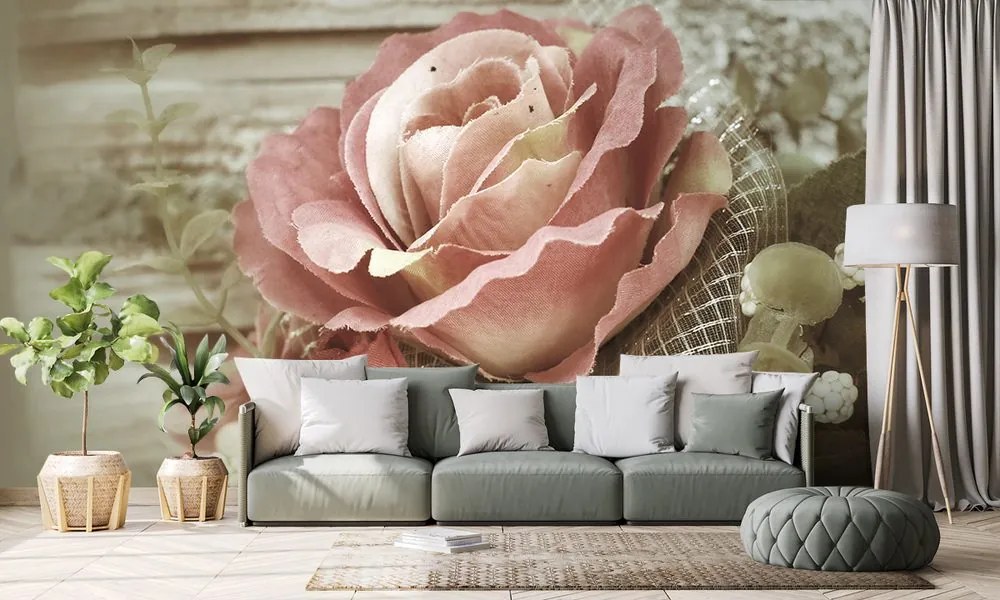 Carta da parati autoadesiva – Rose vintage eleganti