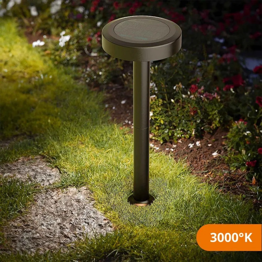 Lampada Solare da Giardino a Picchetto IP65 35cm, CCT 120 lumen Colore Bianco Variabile CCT