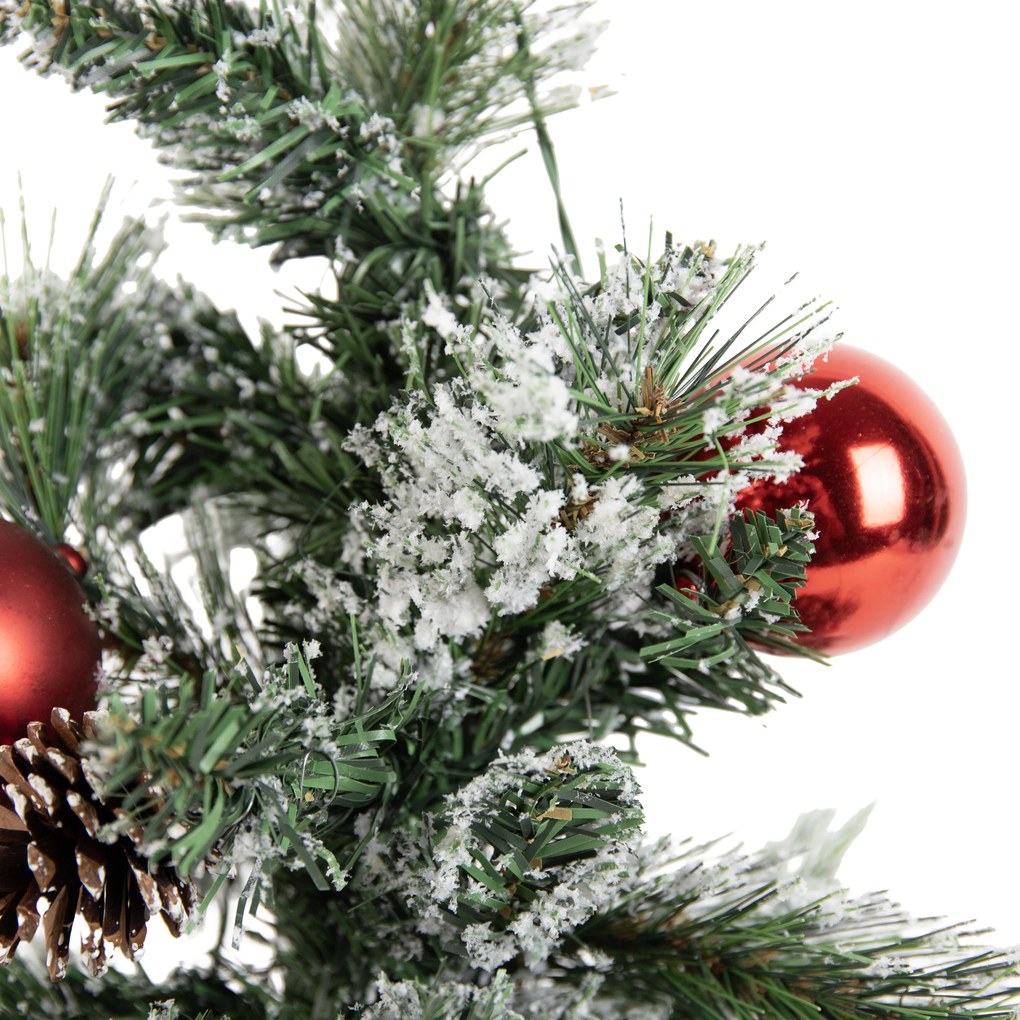 Albero di Natale bianco con rosso 60 cm con LED e timer - Jack
